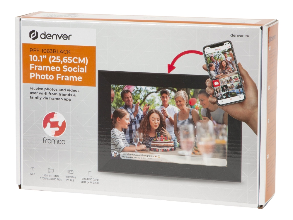 Denver Fotorahmen Mit Frameo 10.1 16Gb Schwarz