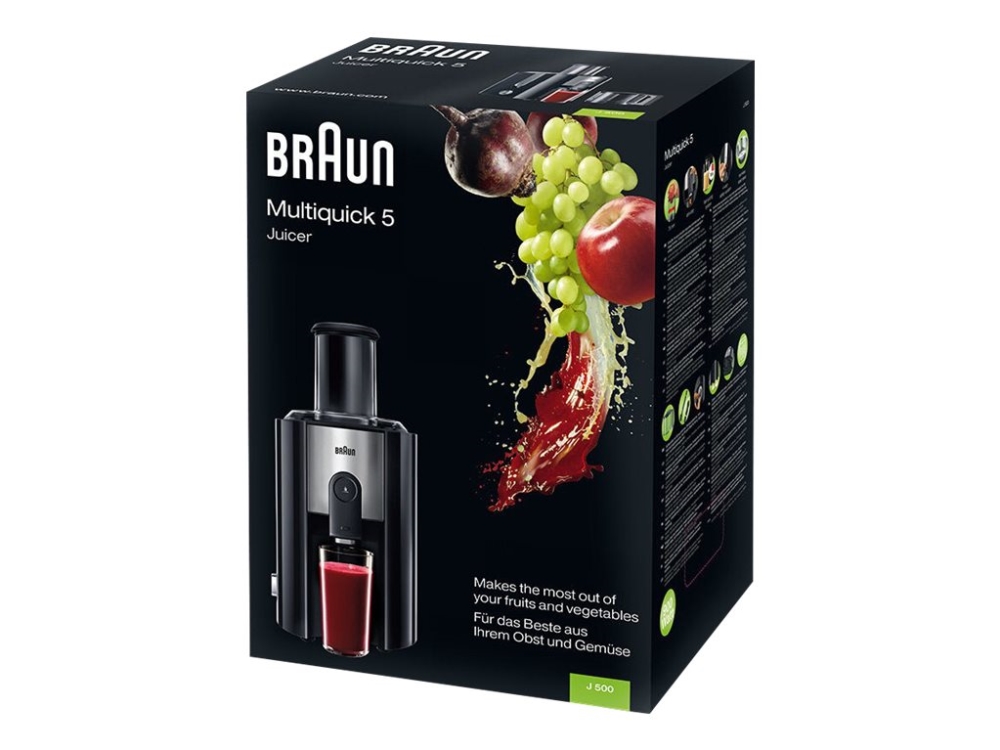 Braun IdentityCollection Multiquick 5 J 500 BK - Saftpresser - 1.25 liter - 900 W - premium sort/rustfrit stål