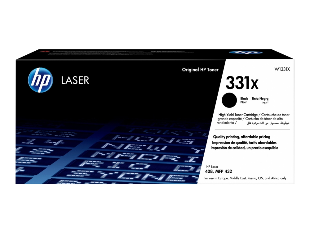 Hp 331X - Højtydende - Sort - Original - Tonerpatron (W1331x) - For Laser 408Dn, Mfp 432Fdn