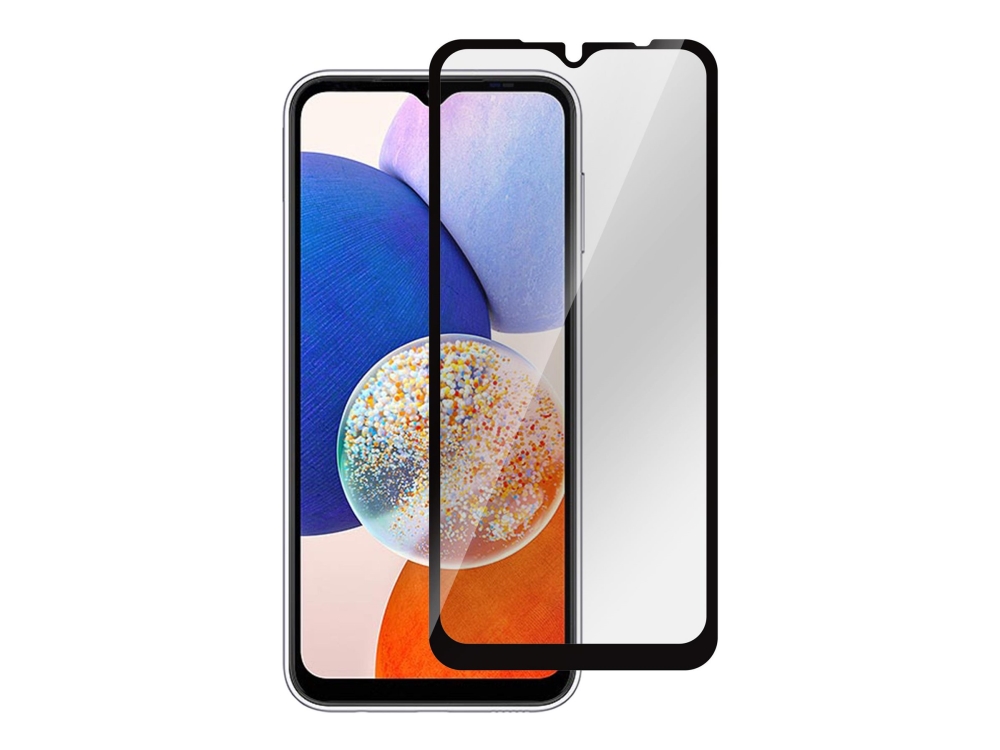 Estuff Titan Shield - Skærmbeskytter For Mobiltelefon - Fuldt Omslag - Glas - Rammefarve Sort - For Samsung Galaxy A14, A14 5G