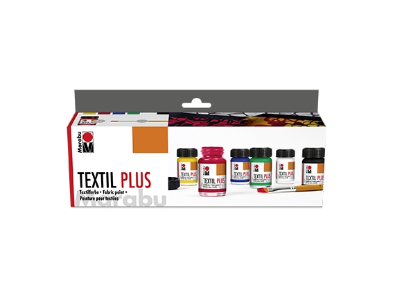 Marabu 1715000000087, Sort, Grøn, Rød, Ultramarine, Hvid, Gul, Tekstilmaling, Væske, 90 Ml, 6 Stk |