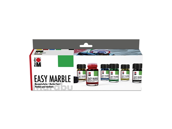 Marabu 1305000000087, Schwarz, Blau, Grün, Rot, Transparent, Gelb, Wasserlösliche Farbe, Flüssigkeit, 90 Ml, 6 Stück(E) |