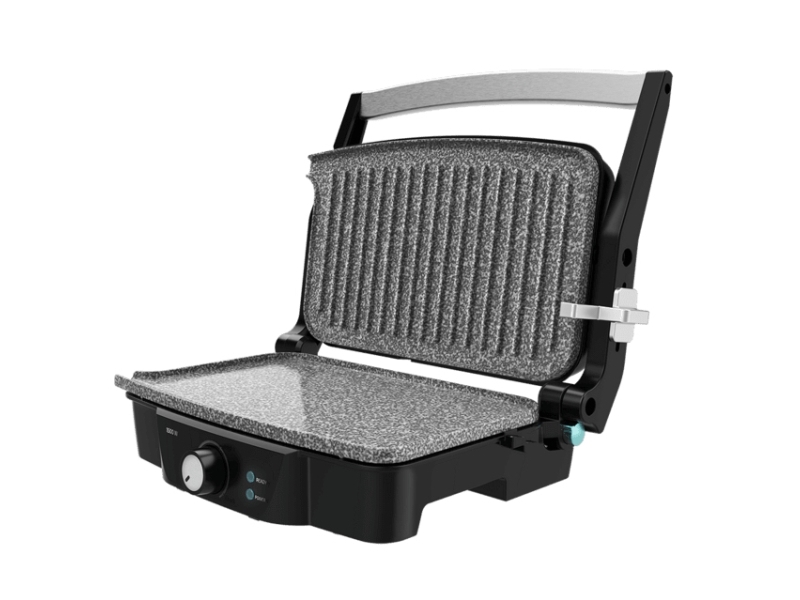 Cecotec 03194, Sort, Rustfrit stål, Rektangulær, Dreje, Gitter + bageplade, 294 x 171 mm, Sten