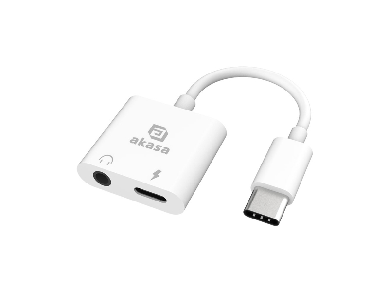 Akasa Ak-Cbca30-08Wh, Usb Type-C, Usb Type-C +3.5Mm Jack, Hvid