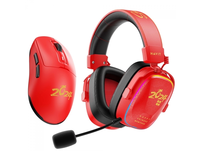 Havit H2039bg Gaming-Hovedtelefoner (Rød/Sort)