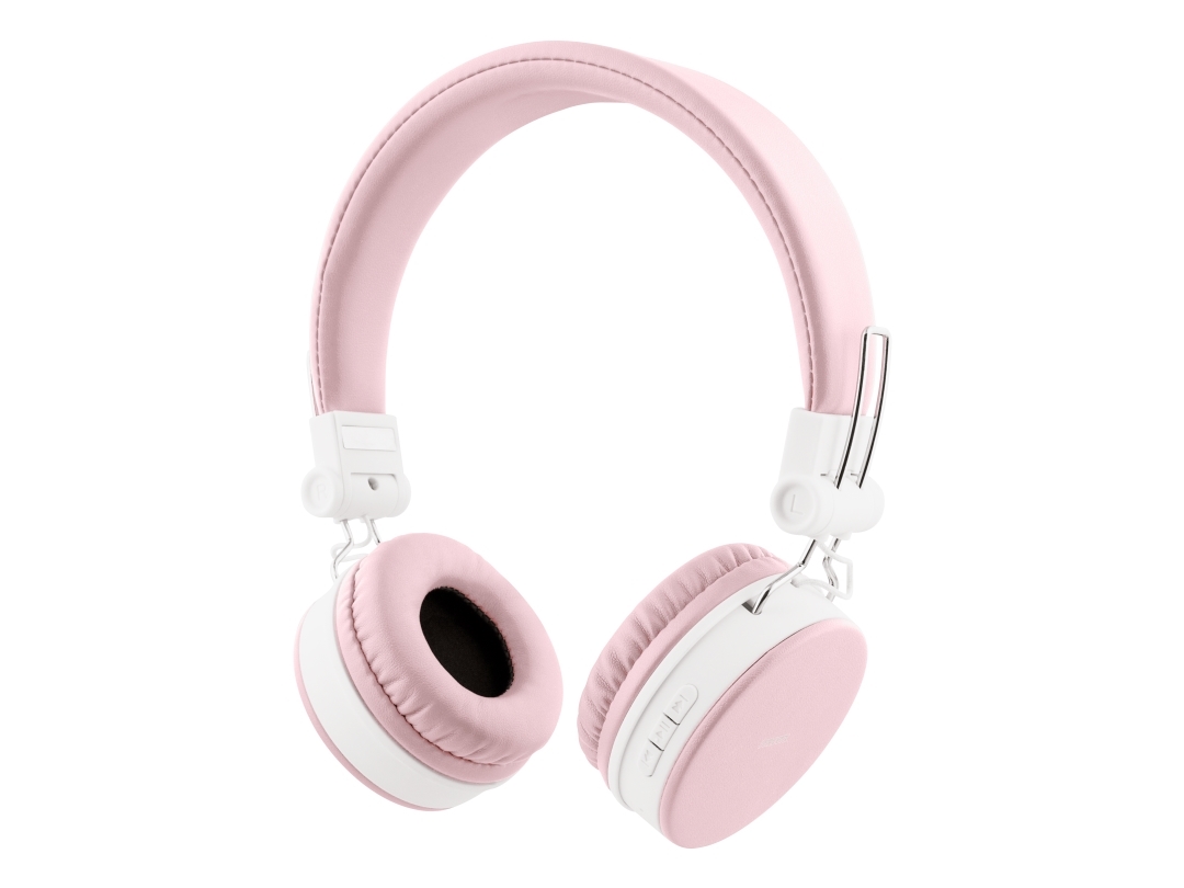Streetz Foldbar On-Ear Bt Headset, 3,5 Mm, Lyserød, Kabel & Trådløs, Opkald/Musik, 20 - 20000 Hz, 156 G, Headset, Lyserød, Hvid