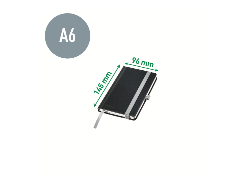 Leitz 44911094, Einfarbig, Schwarz, A6, 80 Blätter, 100 G/M², Kariertes Papier