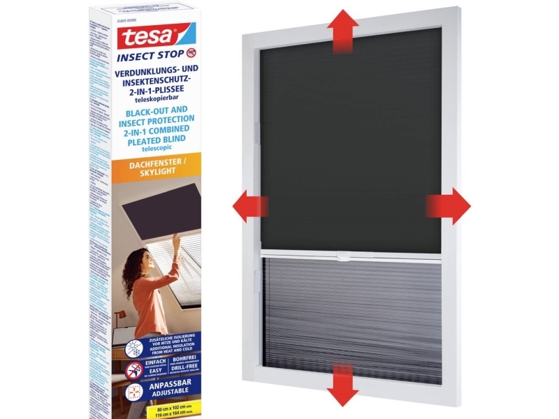 Tesa Insect Stop 55805-00000-00 Tagvindue-Fluegitter (B X H) 1.16 M X 1.64 M Antracit 1 Stk