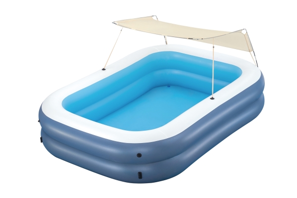 Bestway Oppustelig Pool 2 Kamre Rektangulær med Telt 254x178x140 cm +6 År 54449