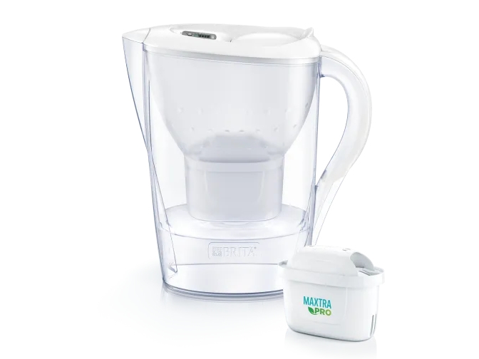 Brita Marella, Dispenser vandfilter, 2,4 L, Transparent, Hvid | Köksutrustning - Vattenfiltrering - Vattenfiltreringskanna | GameStuff