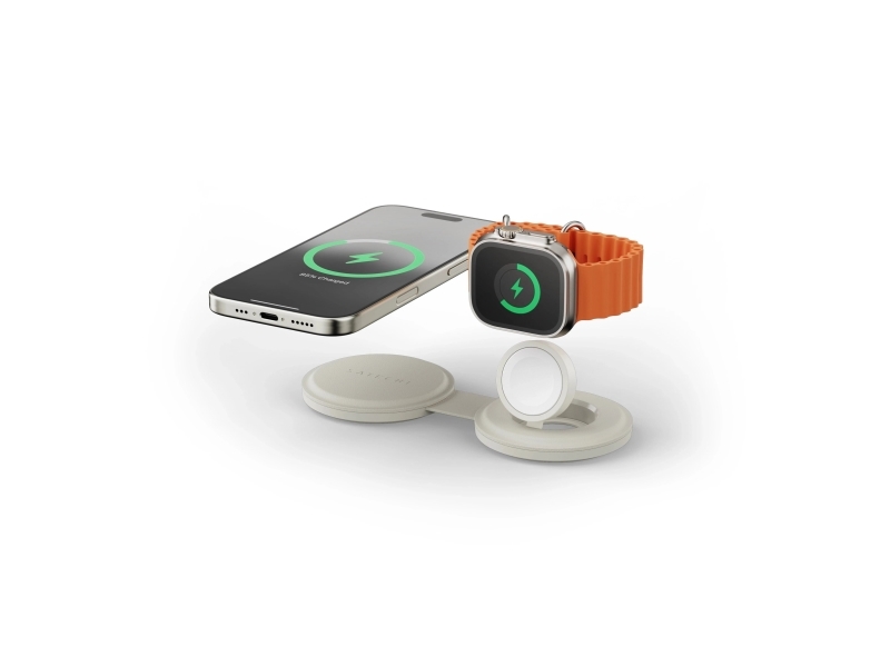 Satechi Onthego 2-In-1, Drinnen, Usb, Kabelloses Aufladen, Weiß