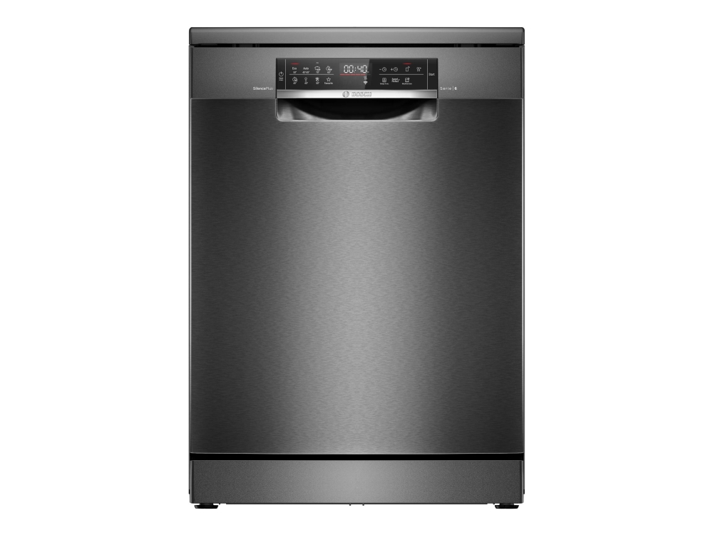 Bosch Serie | 6 SMS6ECC12E - Opvaskemaskine - Wi-Fi - Niche - bredde: 60 cm - dybde: 55 cm - højde: 81.5 cm - børstet sort stål