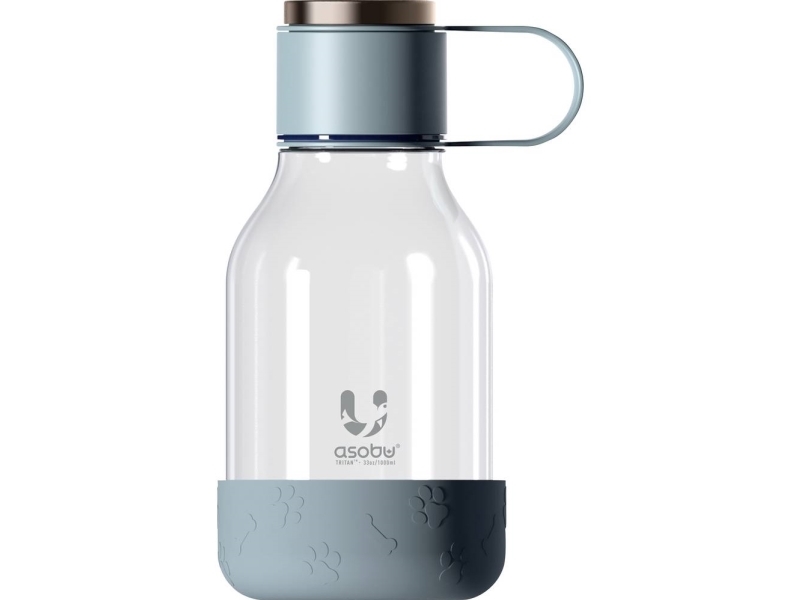 Asobu - Hundeskål - Tritan Flaske Med Hundeskål 1,5 Liter Blå