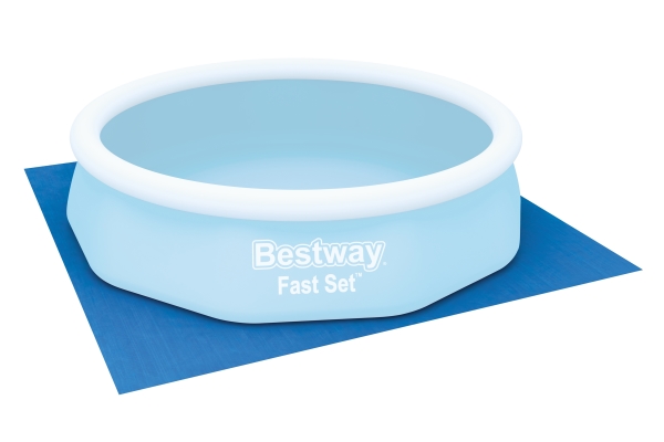 Bestway 58001 / 24, Teltstof, Blå, Polyethylen, Pool Over Jorden, Oppustelig Pool, Firkant, Fits 3.05M (10'') Fast Set Pools And 3.05M (10'') Steel P