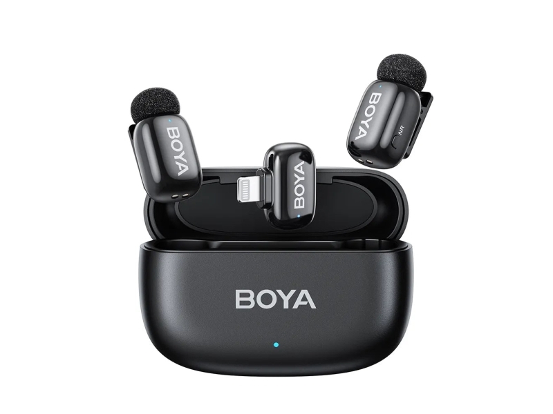 Boya Mini, Lavalier Mikrofon, Kondensatormikrofon, Omniretningsbestemt, 20 - 20000 Hz, Kamerabeslag Modtager, Sort