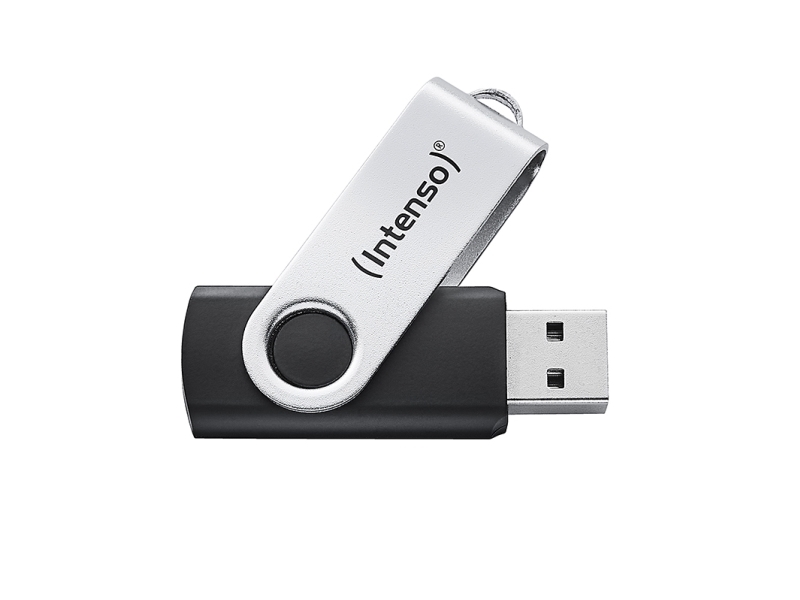 Intenso Usb-Stick Office Line, 128 Gb, Usb-A, 3.2 Gen 1X1, Schwarz-Silber, 128 Gb, Usb Typ-A, 3.2 Gen 1 (3.1 Gen 1), Drehring, Schwarz, Silber