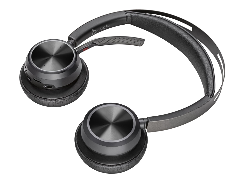 Poly Voyager Focus 2 - Headset - On-Ear - Bluetooth - Kabellos - Aktive Geräuschunterdrückung - Usb-C Über Bluetooth-Adapter - Schwarz - Zoom Certifi