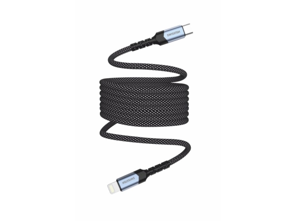 Swissten 71551020, 1 M, Usb C, Usb C/Lightning, Sort