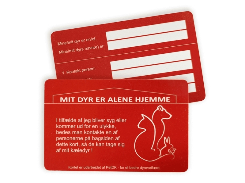 Plastkort Mitt husdjur är ensamt hemma | Djurmärken - Gnagare - PetDK | GameStuff