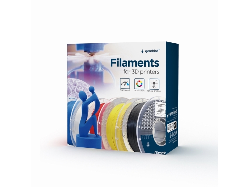 Gembird 3DP-PLA-FL2-01-BK, 1 styck, 1 kg | Skrivare - Bläck, toner & förbrukningsvaror - 3D-förbrukningsvaror | GameStuff