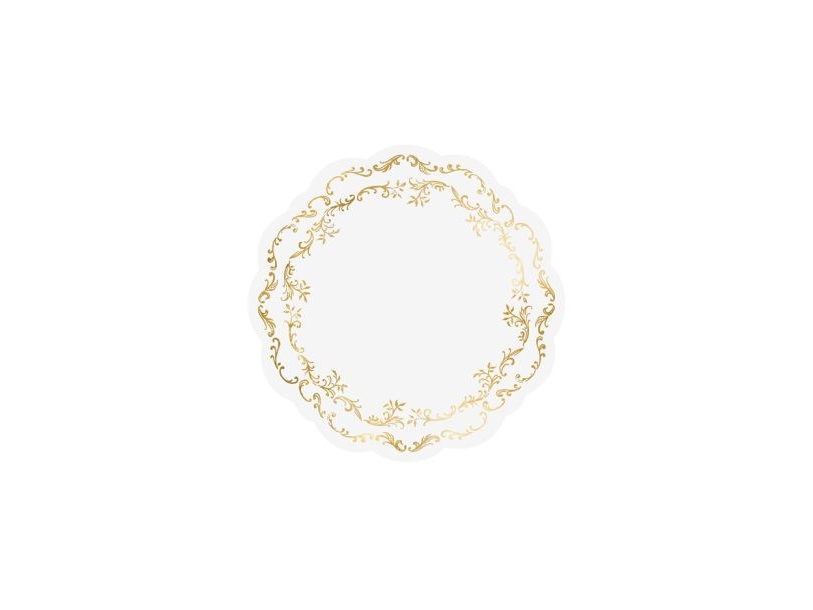 Weiß-Goldene Tischsets, 6 Stück