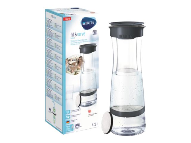 Brita Fill&Serve Mind - Vandfilterkaraffel - Størrelse 10.8 Cm - Højde 32 Cm - 1.3 L - Mørkegrå