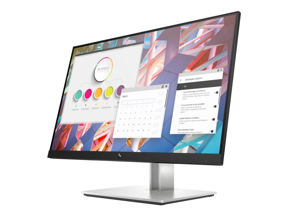 Hp E24 G4 - E-Series - Led-Skærm - 23.8" - 1920 X 1080 Full Hd (1080P) @ 60 Hz - Ips - 250 Cd/M² - 1000:1 - 5 Ms - Hdmi, Vga, Displayport - Sølv (Sta