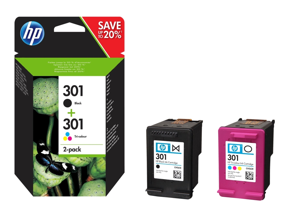 HP 301 Tintenpatronen Set Schwarz und Dreifarbig 2er-Pack für HP Tintenstrahldrucker - Image 8