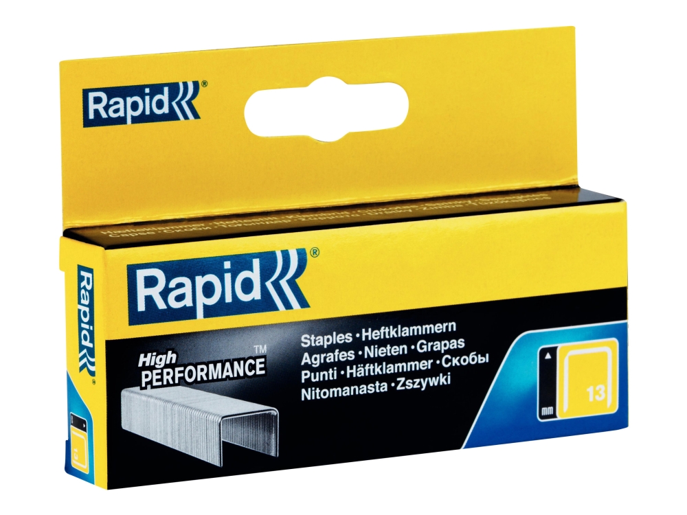 Rapid - Hæfteklammer - No. 13 - 6 Mm - Galvaniseret Stål - Pakke Med 2500 - For Handy R19e Pro R23e