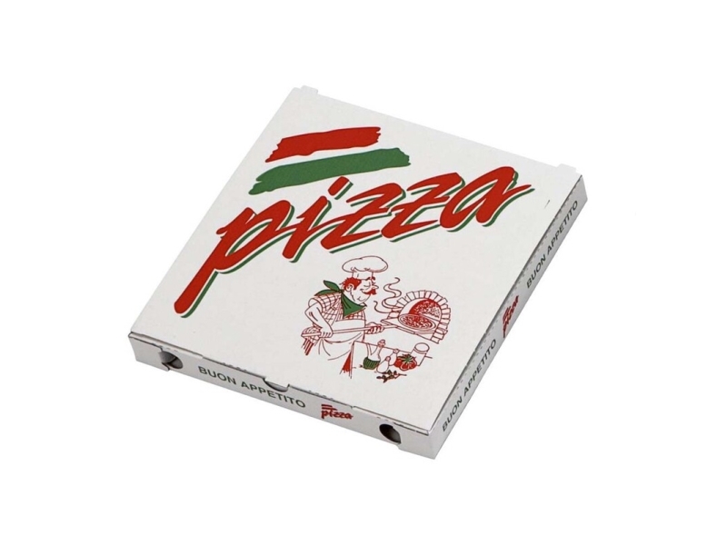 Pizzaæske,300x300x30mm Bølgepap, hvid, Flourfri pakke a 100 stk Fødevaregodkendt