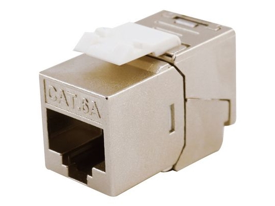Equip Cat.6A Slim Keystone Jack, Werkzeuglos, Geschirmt, 8 Stück/Set, Flach, Silber, Rj-45, Lsa, Weiblich, 10Gbase-T