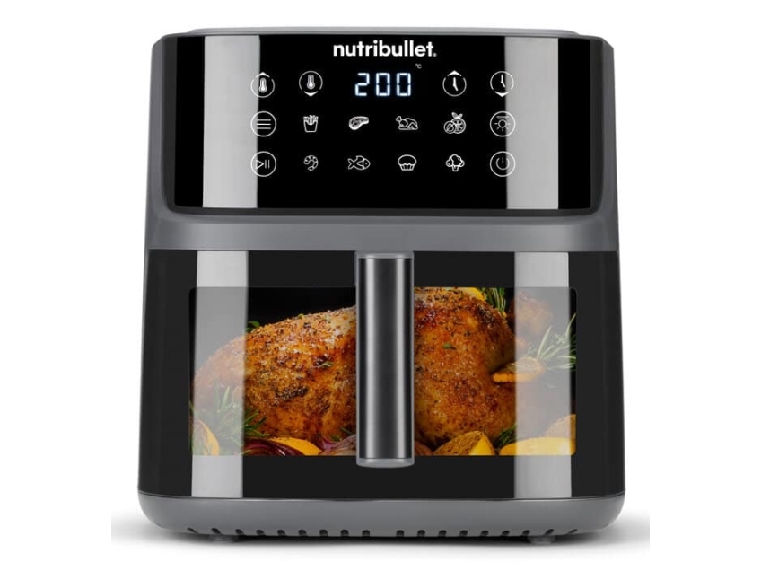 NutriBullet CrispLite Vision, Varmluftsfritös, 8 l, 80 ° C, 200 ° C, Single, Svart | Köksapparater - Köksmaskiner - Fritös | GameStuff