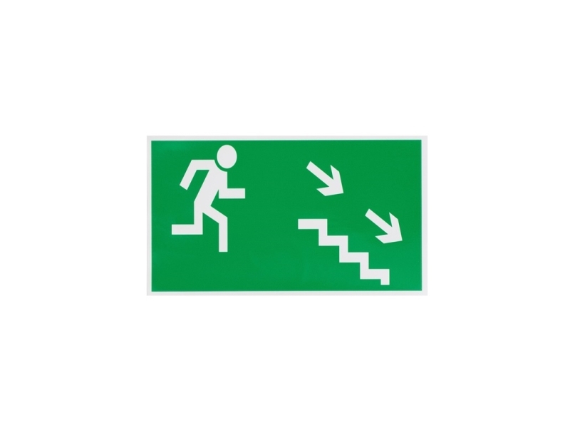 Nenurodyta_V Sticker Exit Right Down Stairs 100X180mm