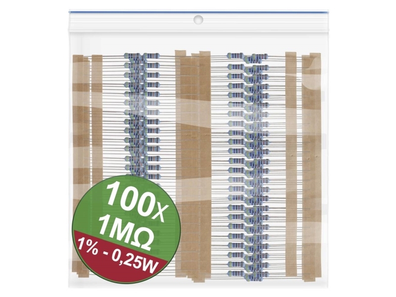 Quadrios 22P057 metallfilmsmotstånd sortiment 1 MO axial 0,25 W 1% 1 set | Komponenter - Elektronik - Motstånd | GameStuff
