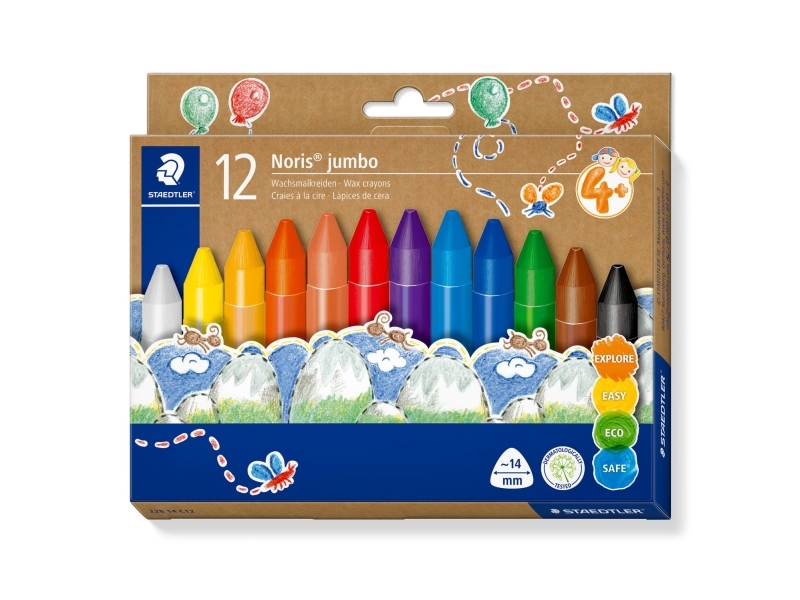 Staedtler Crayons, 12 styck, Blandade färger, Multifärg, Triangel, Vax, 1,4 cm | Skrivredskap - Blyertspennor & pencils - Blyertspennor | GameStuff
