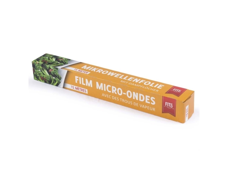 Lebensmittelfolie 12 Μm Rolle 300 Mm X 300,00 M Perforiert Ld-Pe Transparent 1 Rolle Microwave Dispenser