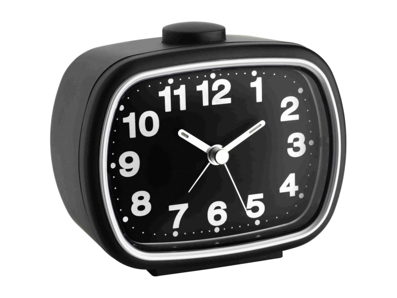 TFA Dostmann 60.1017.01 Kvartsi herätyskello musta Herätysajat 1 fluoresoiva näyttö