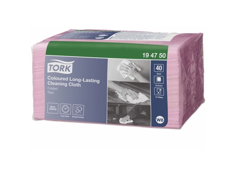 Tork Allround klud W8 - 30x38 cm W8 - Rød - 320 klude | Aftørringsklude | DISCOUNT | Tork