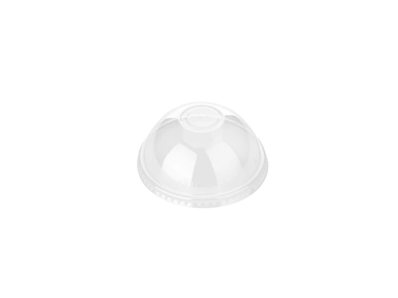 Låg t/plastglas udvendig diameter: 98 mm, PET transparent, Dome with hole pose a 50 stk, kasse a 40