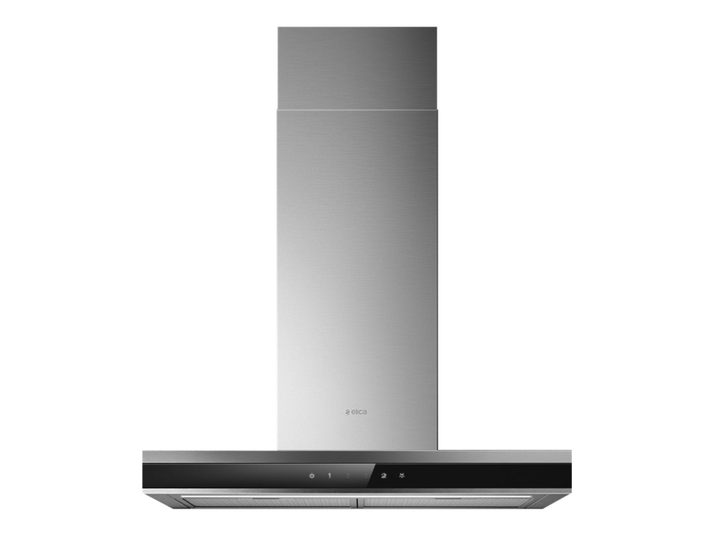 Elica Adele BLIX/A/60 - Kåpa - skorsten, plan - bredd: 59.8 cm - djup: 45.7 cm - utsug och återcirkulering (-) - rostfritt stål och svart glas | Vitvaror - Köksfläktar - Vägghängda | GameStuff
