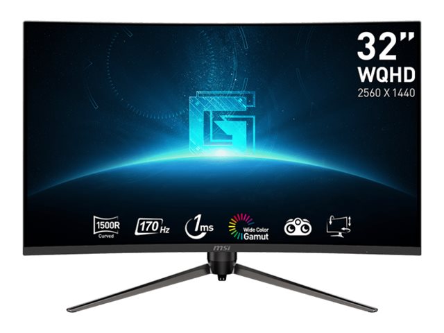 Msi G32cq5p - Led-Monitor - Gaming - Gebogen - 31,5" - 2560 X 1440 Wqhd @ 170 Hz - Va - 250 Cd/M² - 3000:1 - 1 Ms - 2Xhdmi, Displayport - Metallic-Sc