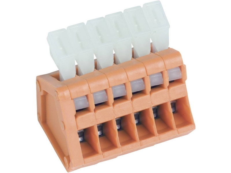 Ptr Hartmann Akz3191/6Kd-2.54 Fjederkraftsklemmeblok 0.50 Mm² Poltal 6 Orange 1 Stk