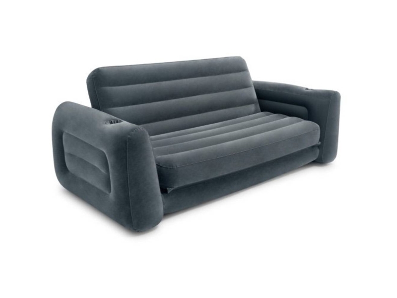Intex Pull-Out Sofa, Grå, PVC, 2 sittplatser, 200 kg, 2310 mm, 2030 mm | Utomhus - Camping - Luftmadrass | GameStuff