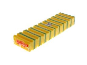 Skuresvamp Wisp 7.5 X 15 Cm Med Håndgreb Gul Og Grøn,20 Pk X 10 Stk/Krt