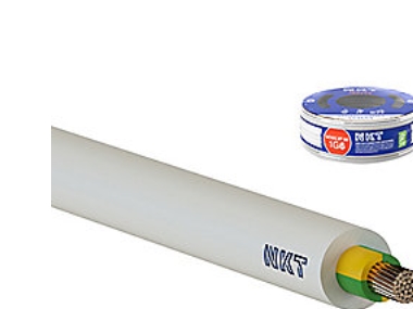 NKT Installationskabel, Halogenfri, 1G6 mm² NOIKLX 90° Dca, Lysegrå, 300/500V, Ring 50 m, Kabeldiameter 7,9 mm - (50 meter)