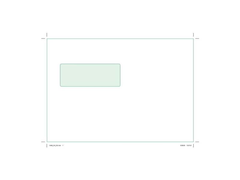 Kuvert, forskellige, langsiden åben, 155 x 220 mm, Størrelse på vindue: 90x34 mm venstre vindue Hori