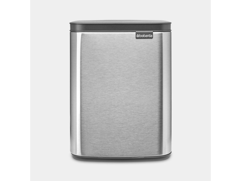 Brabantia Bo Waste Bin, 7 L, Rektangulær, Stål, Sort, Stål, Stål, Vejledning