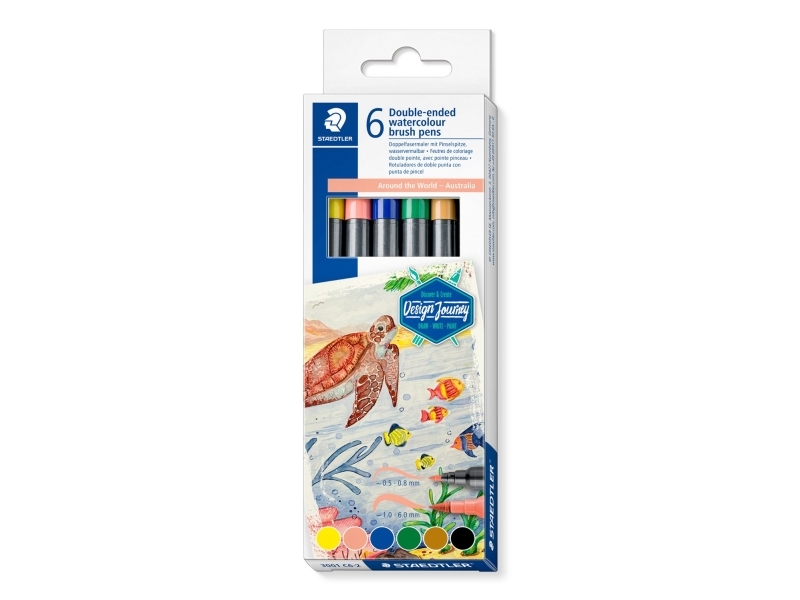 Staedtler 3001 C6-2, Fin, 6 färger, Kulspets och borstspets, 0,5 mm, 6 mm, Rund | Skrivredskap - Kulspetspennor & Reservoarpennor - Kulspetspennor med tryckknapp | GameStuff