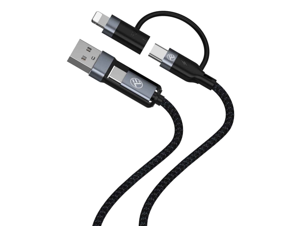Tellurium Tll155411, 1 M, Usb A, Usb C/Lightning, 0,48 Gbit/Sek, Sort