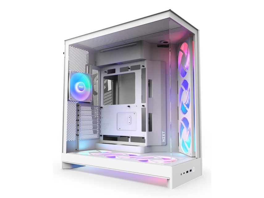 Nzxt H9 Flow, Midi Tower, Pc, Weiß, Atx, Eatx, Micro Atx, Mini-Itx, Netz, Sgcc, Gehärtetes Glas, Gaming